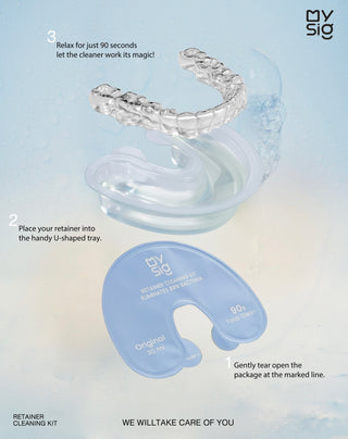 Mysig Retainer Cleaner To-Go Blue favor 4-set package